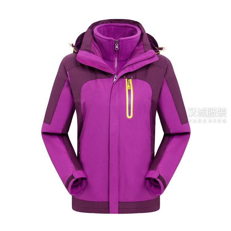 紫色秋冬新款冲锋衣