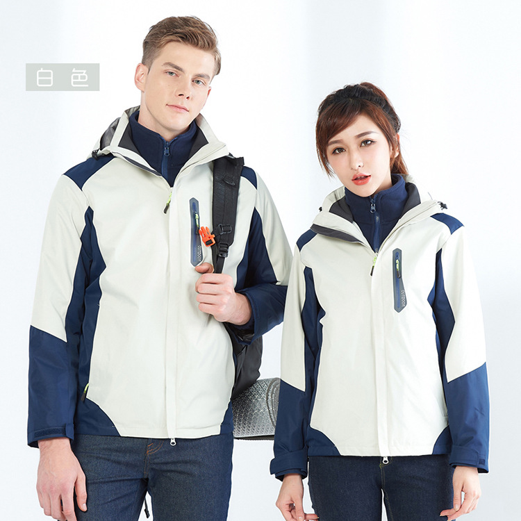 北京冲锋衣定制【免费寄样】,冲锋衣定制厂家【免费设计】(图7) 秋冬情侣款男女三合一冲锋衣定做7